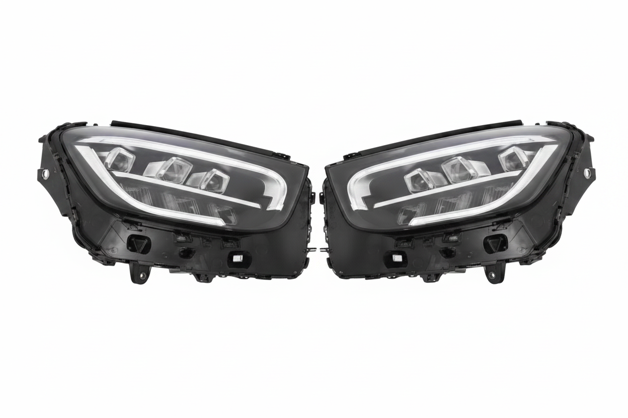 Headlight Headlamp Left Headlight Headlamp Left A2539068702& Right A2539068802 (Without Blaster) Compatible With Mercedes BENZ GLC X253 2020 - 2022 (LED)