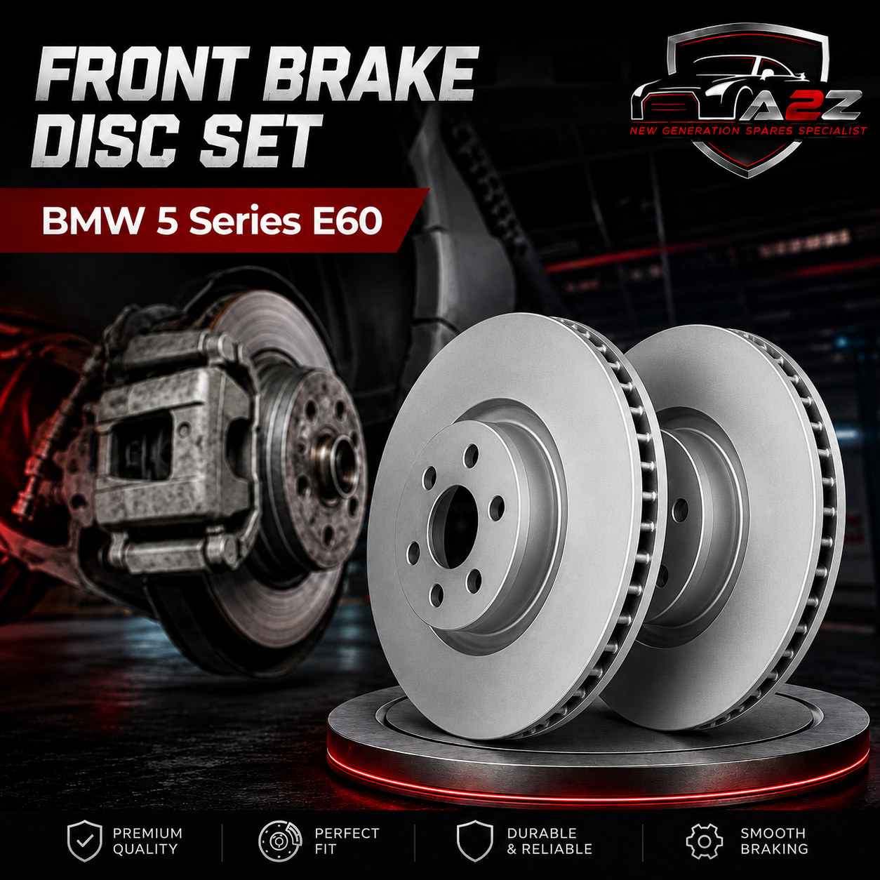 Front Brake Disc Set 34116753221 34116767269 Compatible With BMW 5 Series E60