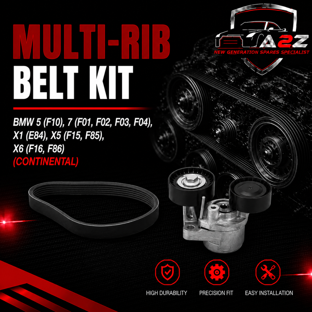 Multi Rib Belt Kit 6PK1698K1  11287810807 11288507415  11288519128  11288512067 Compatible With BMW 5 (F10), 7 (F01, F02, F03, F04), X1 (E84), X5 (F15, F85), X6 (F16, F86) (CONTINENTAL)