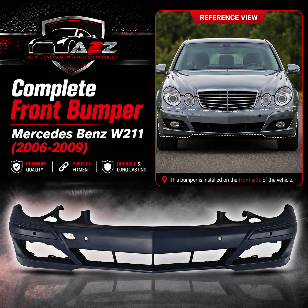 Complete Front Bumper 2118801840 Compatible With Mercedes Benz W211 (2006-2009) Tag No.281