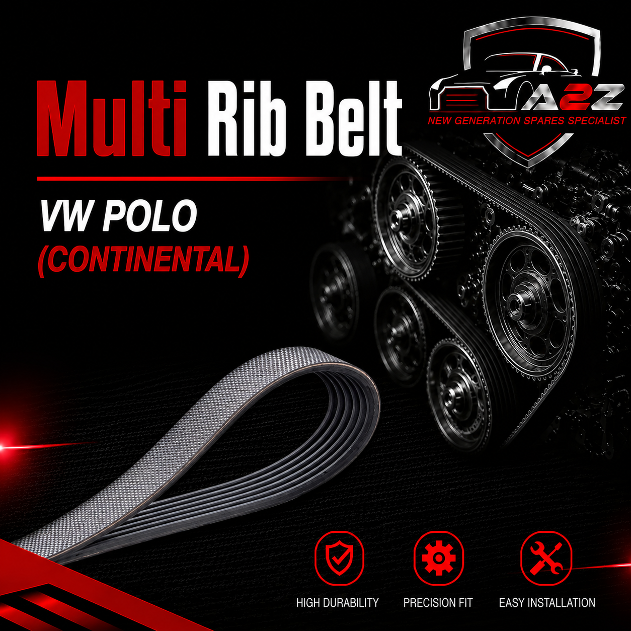 MULTI-RIB BELT 6PK996 045903137A Compatible With VW POLO (CONTINENTAL)