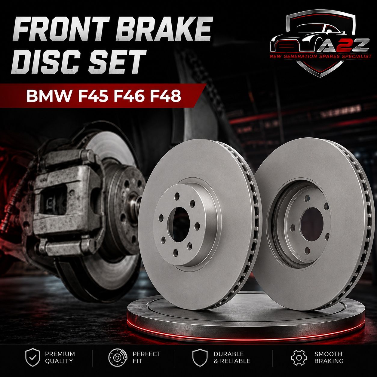 Front Brake Disc Set 34116799351 Compatible With BMW F45 F46 F48