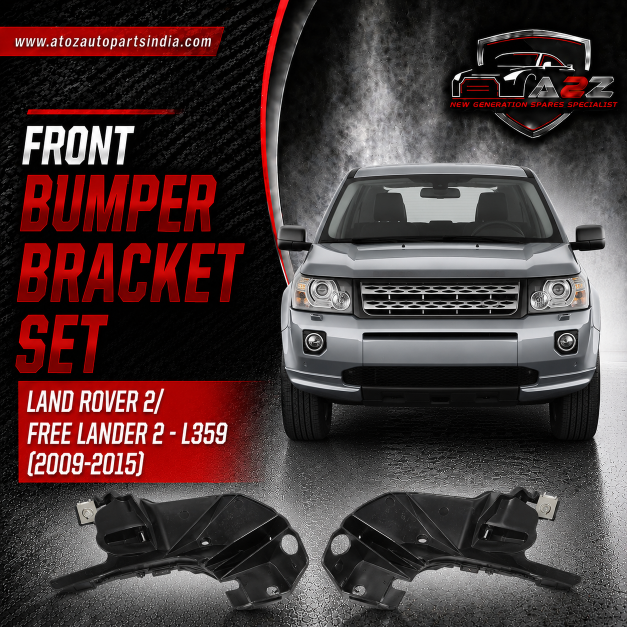 Front Bumper Bracket Right LR002151 & Left LR002150 Compatible With Land Rover 2/ Free Lander 2 - L359 (2009-2015) Tag No.3351