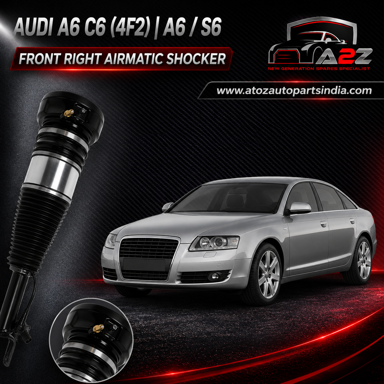 Front  Air Suspension Shock Absorber 4F0616040 4F0616040XB 4F0616040AA 4F0616040S 4F0616040T 4F0616040R 4F0616040P Compatible With AUDI A6 C6 (4F2) | A6 / S6