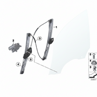 Front Left Power Window Regulator 51337281885 Compatible with BMW 3 (F30, F80)