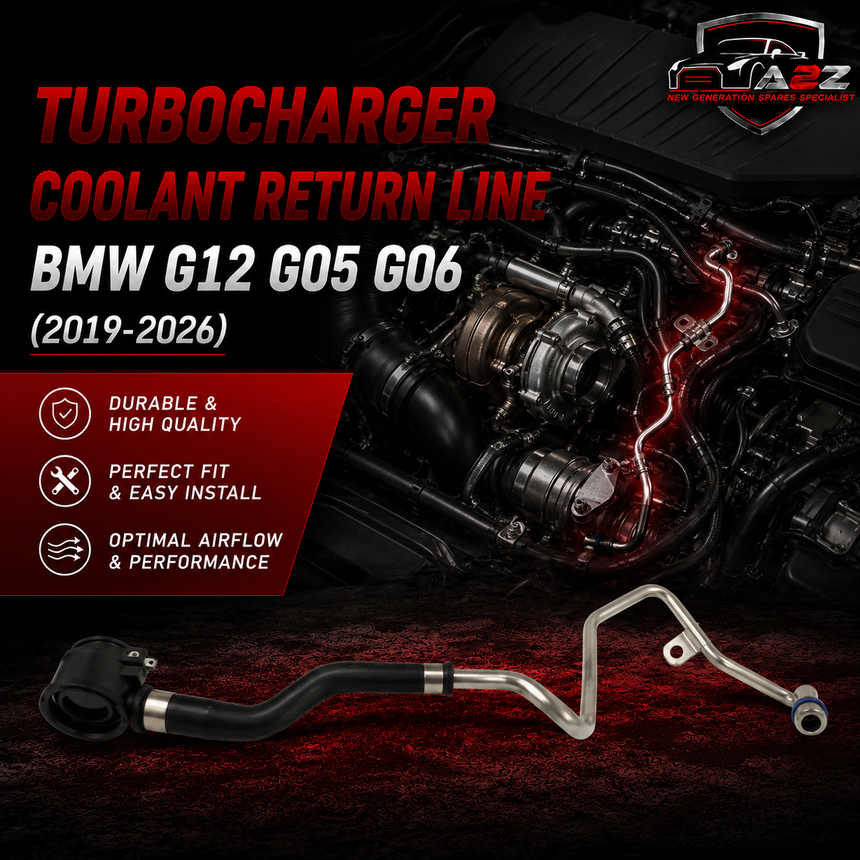 Turbocharger Coolant Return Line 11538650087 Compatible With BMW G12 G05 G06