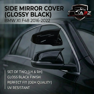 Side Mirror upper cover (Side Mirror cover) Glossy Black Horn Model Left 51167386567 &  Right 51167386568 Compatible With BMW X1 F48 2016-2022 TAG-SMC-67