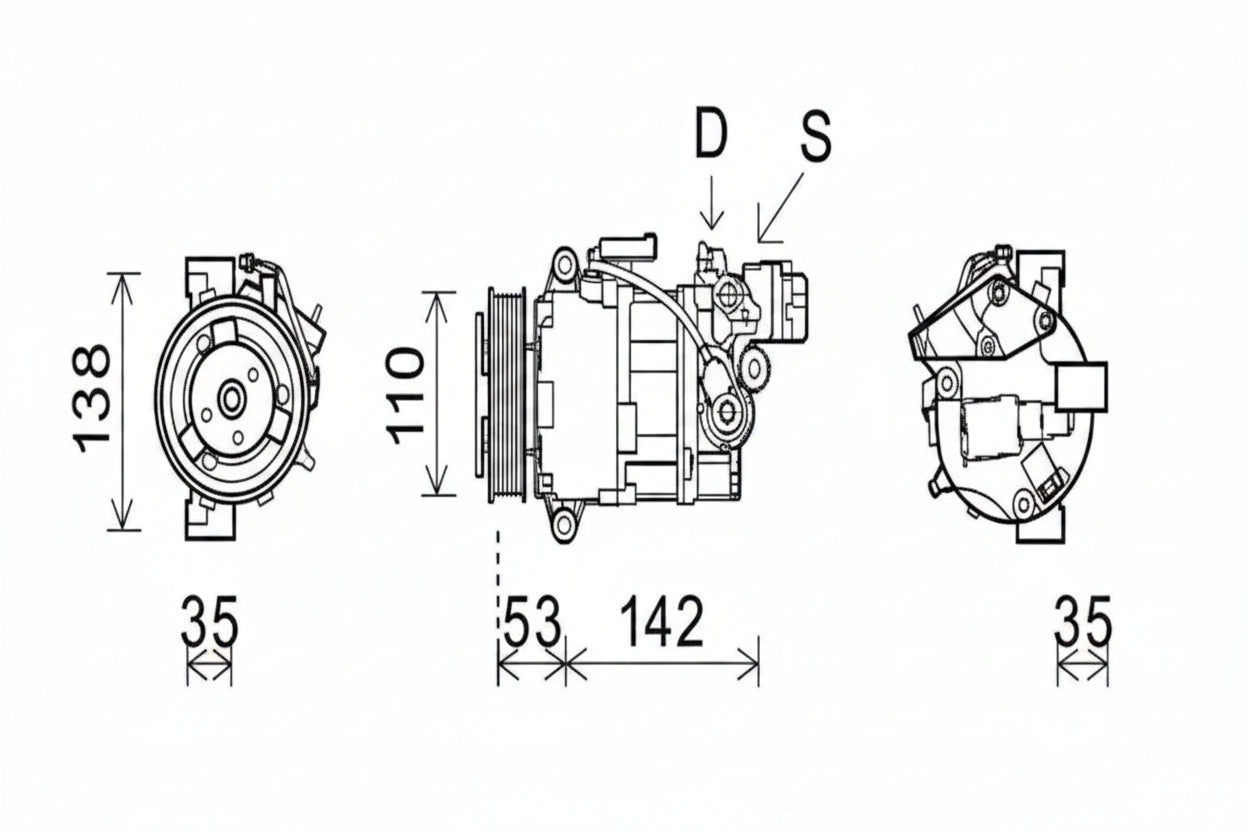 AC Compressor 64526915380 64529145351 64529156821 64529182793 Compatible With BMW 3 Series (E90) & X1 (E84)