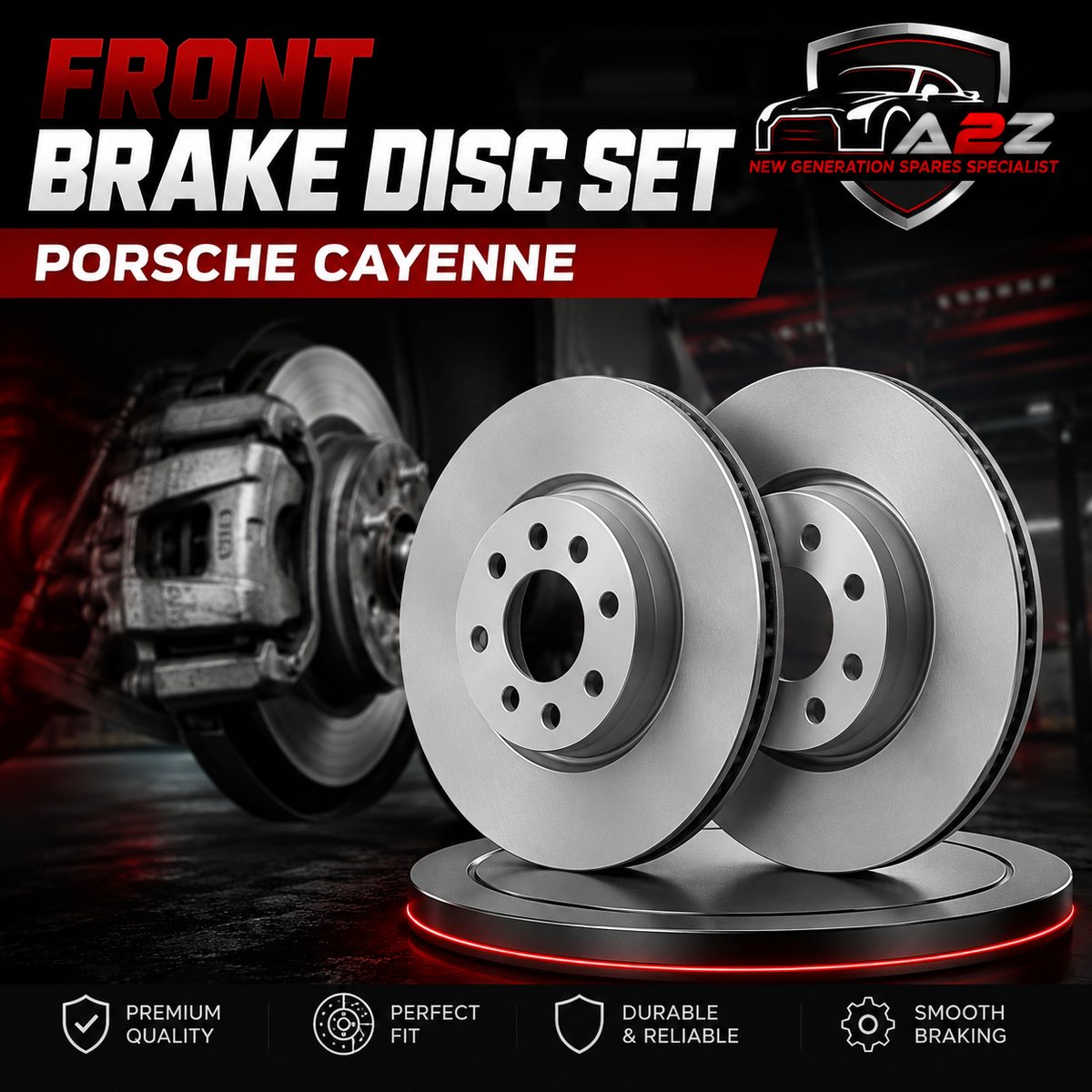 Front Brake Disc Set Left 9Y0615301 Right 9Y0615302 971615302 971615301 Compatible With Porsche Cayenne