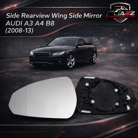 Side Rearview Wing Side Mirror Glass Left 8U0857535 & Right 8U0857536 Compatible With AUDI A3 & A4 B8 (8K2) | A4 / S4 & A6 C6 (4F2) | A6 / S6 & A8 D3 (4E2, 4E8) | A8 / S8 | A8L & Q3 (8UB, 8UG)