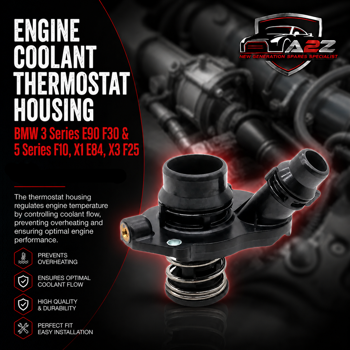 Engine Coolant Thermostat Housing 11518516203 For BMW 3 Series E90 F30 & 5 Series F10,  X1 E84, X3 F25 Tag-E-74/75