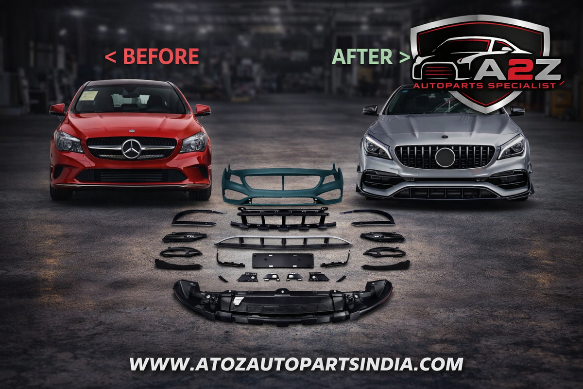 A To Z Compatible With Mercedes Benz Cla Class W117 C117 X117 (2013-2019) Front Bumper Upgrade Convert To Amg Amga45 Bumper Body Kit Gc W117-005 CC-9555 (Shipping Cost Not Included In Price)