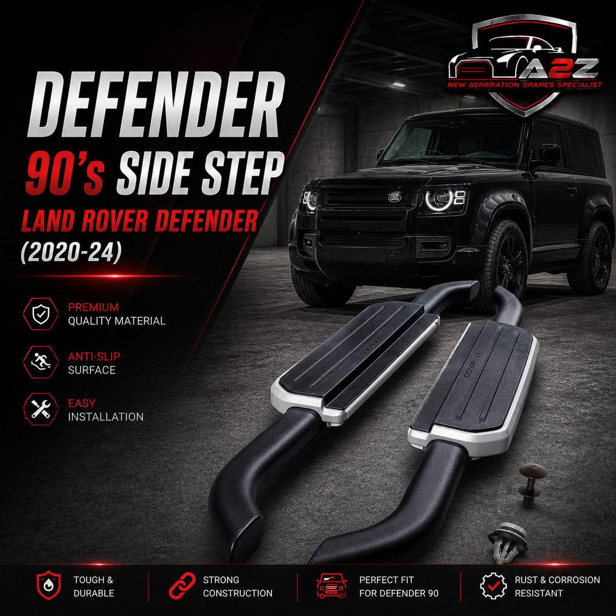 Defender 90's Side Step Compatible With Land Rover Defender (2020-24)