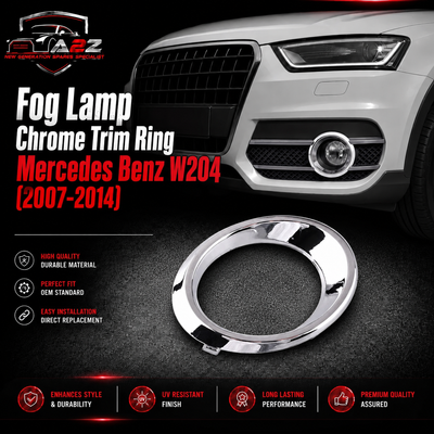 Fog Lamp Chrome Trim Ring Left 2048850574 & Right 2048850674 Compatible With Mercedes Benz C-CLASS W204 (2007-2014) Tag No.254