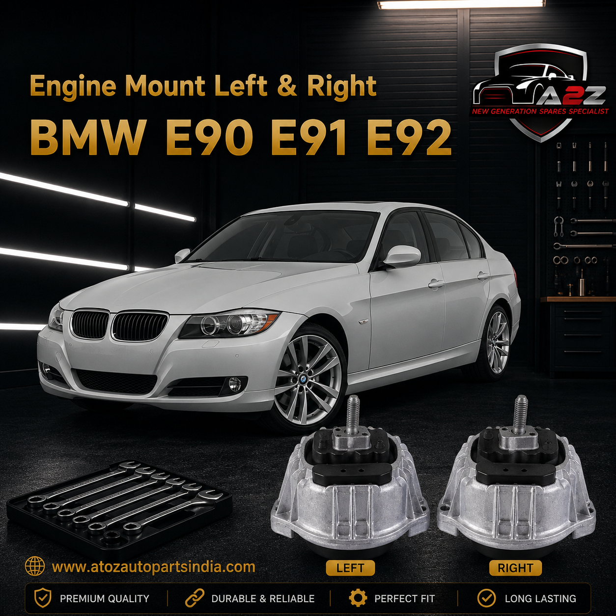 Engine Mount Left & Right 22116760331 Compatible With BMW E90 E91 E92