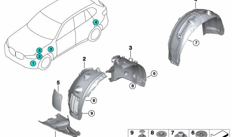 Front Fender Liner Left 51718090247 Compatible With BMW For 7 Series G70 (2019-25)