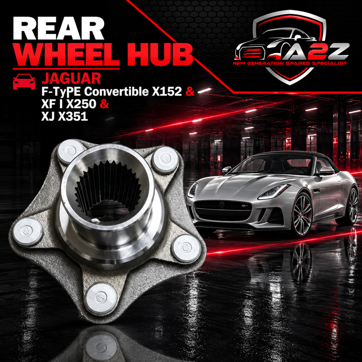 Rear Wheel Hub C2D60511 C2Z2200 Compatible With JAGUAR F-TYPE Convertible X152 & XF I X250 & XJ X351