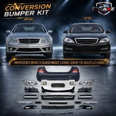 A To Z Compatible With Mercedes Benz S Class W221 (2006-2009) Upgrade Facelift Body Kit To W221 Lci Amg Bumper Headlight Taillight Skirts Exhaust Tips CC-4852 (Shipping Cost Not Included In Price)