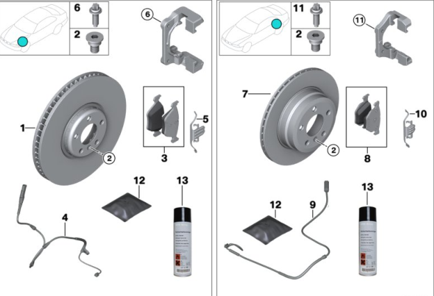 Rear Brake Pad Wear Sensor 34356791960 Compatible With BMW  7 Series F01 F02 F03 F04