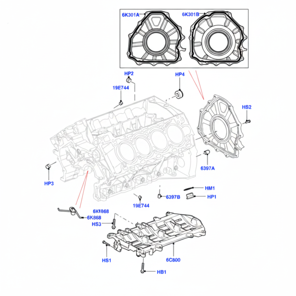 Crankshaft Pulley LR037954 Compatible With & Land Rover Discovery V (L462) & Range Rover III (L322) & Range Rover IV (L405) & Range Rover Sport I (L320) Land Rover (L560 &  Range Rover Sport - L494