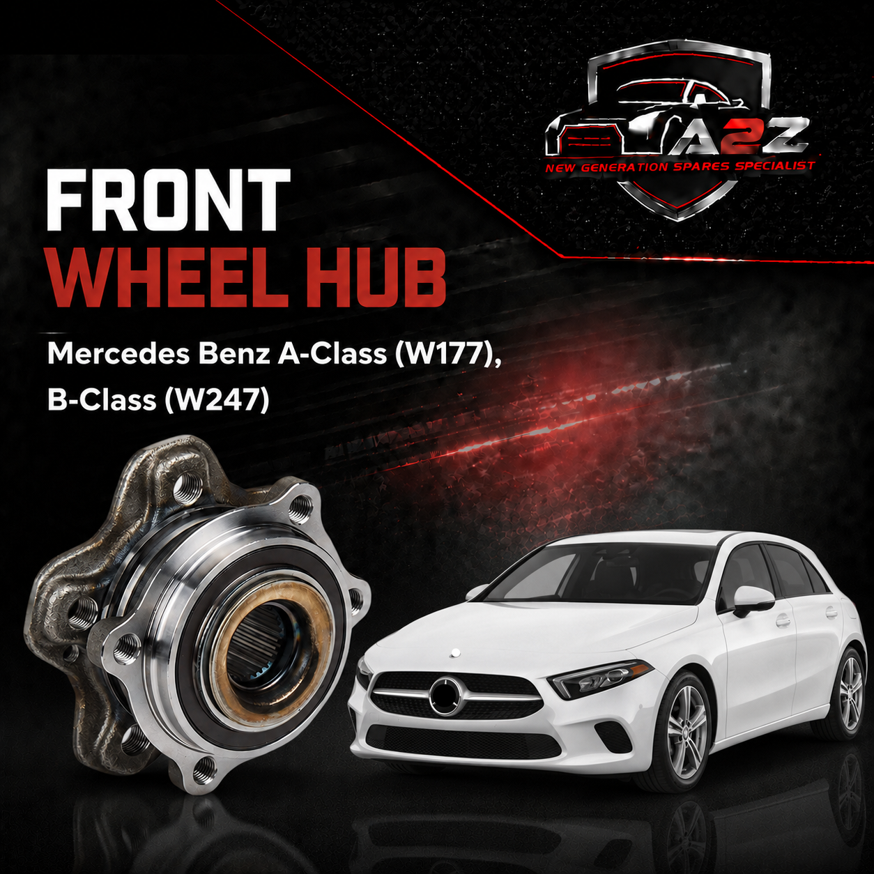 Front Wheel Hub 2473340000 2473340500 A2473340000 A2473340500 Compatible With Mercedes Benz A-Class (W177), B-Class (W247)