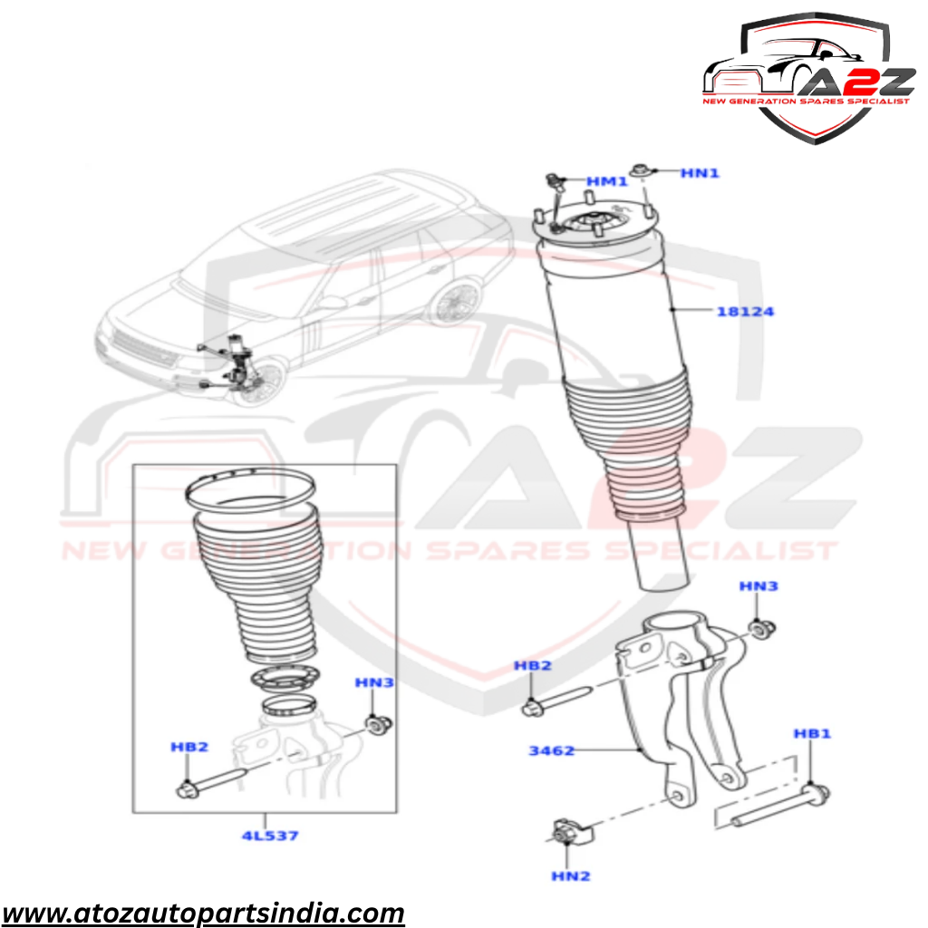 Front Left Air Suspension Shock Absorber Strut LR056926 Compatible With Land Rover Range Rover (L405) (2013-17)