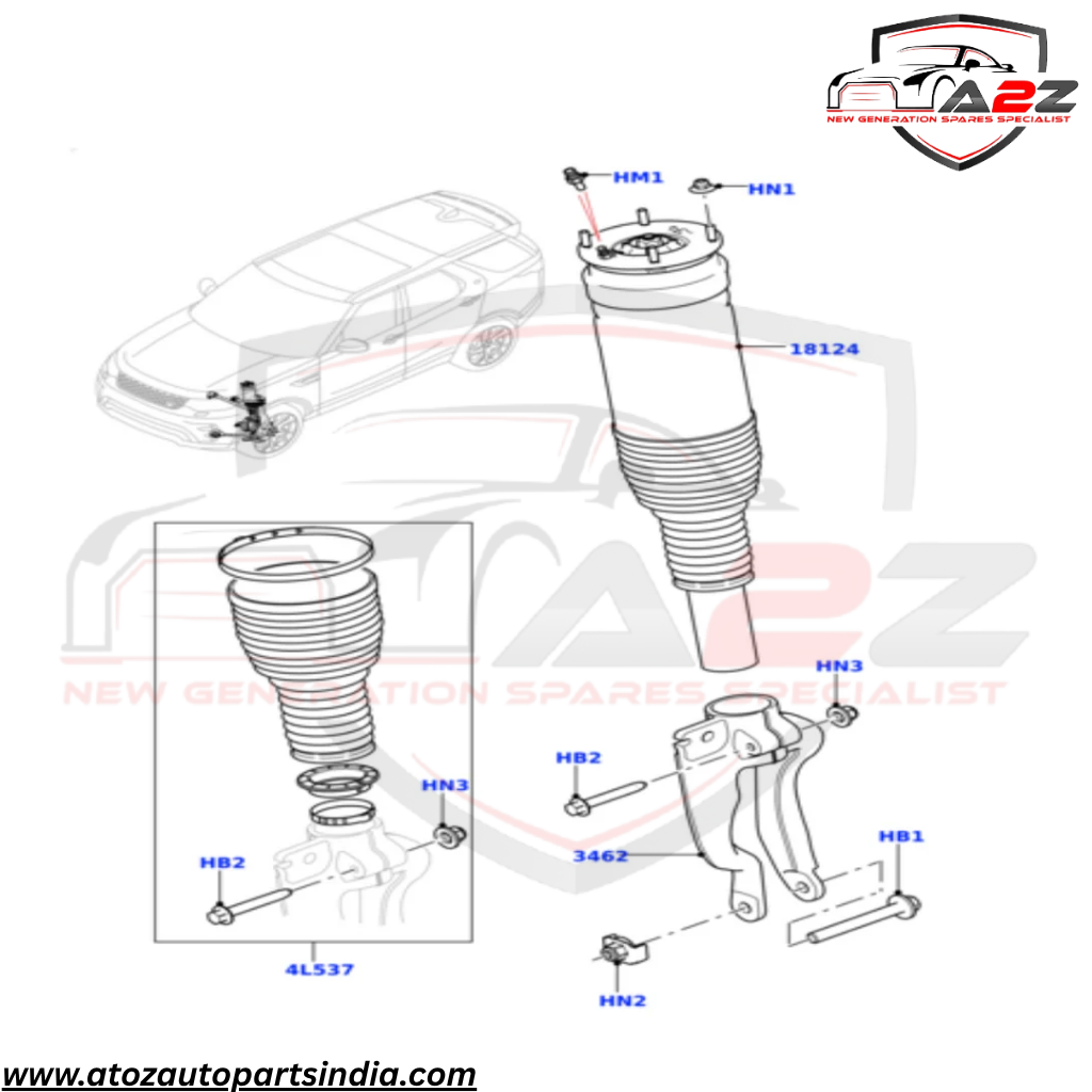 Front Left  Air Suspension Shock Absorber Strut  LR081564 LR102253 Compatible With  LAND ROVER DISCOVERY V (L462)