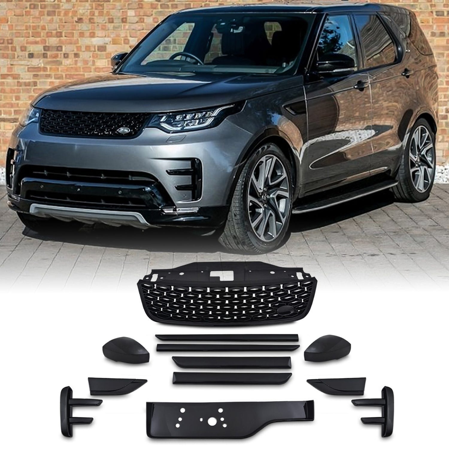 Body Kit (Glossy Black) Compatible With Land Rover Discovery 5 L462 2017