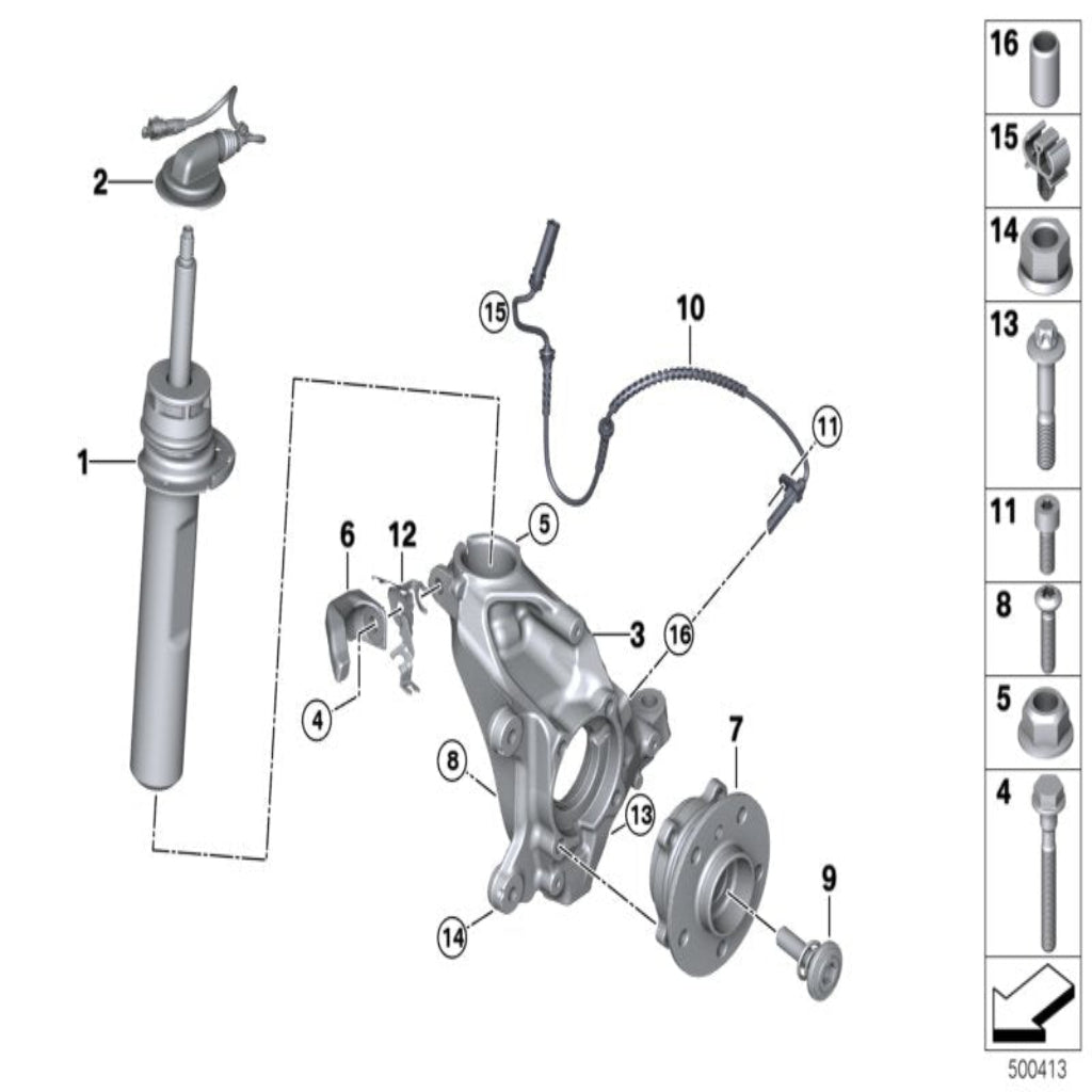 Front Right Air Suspension Shock Absorber Strut 37106854788 37106861290 Compatible With MINI (F55) | MINI / COOPER & MINI (F56) | MINI / COOPER