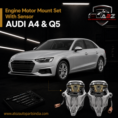 Engine Motor Mount Set With Sensor Compatible With AUDI A4 & Q5  Engine Motor Mount Bracket Left 8W0199371B & Right 8W0199372B