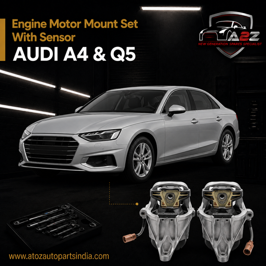 Engine Motor Mount Set With Sensor Compatible With AUDI A4 & Q5  Engine Motor Mount Bracket Left 8W0199371B & Right 8W0199372B