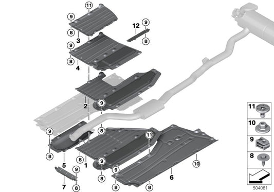 Underbody Paneling Left 51757374695 Compatible With BMW For 5 Series G38 (2018-25)