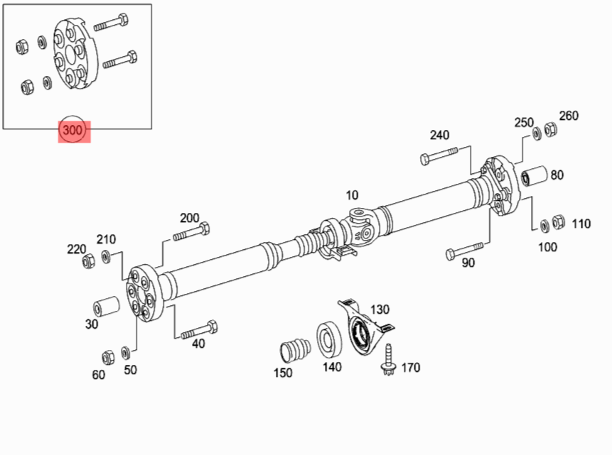 Front/Rear  Drive Shaft Flex Joint A0004110600 Compatible With MERCEDES-BENZ C-CLASS W204 W205 & CLS C218 C219 & E-CLASS W211 W212 & S-CLASS W221