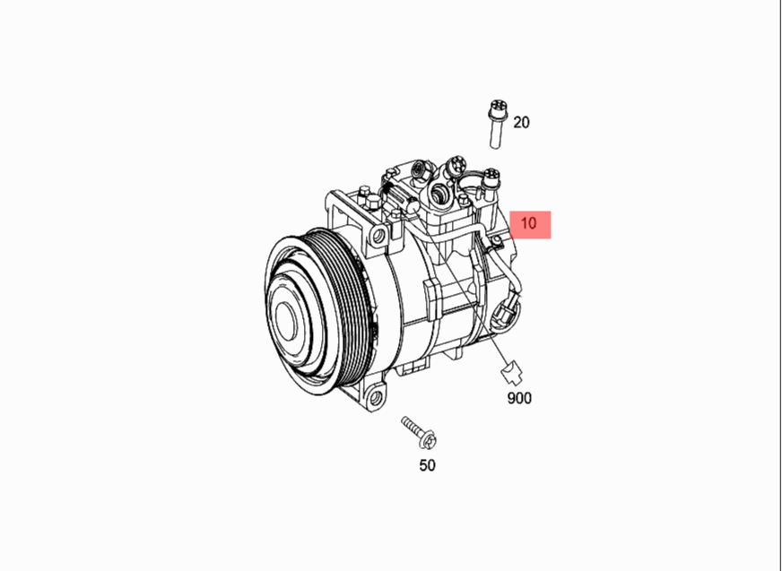 AC Compressor A0008307300 A0022303111 A0022305011 A0022307311 Compatible With MERCEDES-BENZ C-CLASS (W204) & CLS (C218) & E-CLASS (W212)