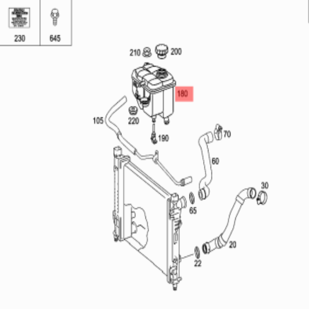Coolant Bottle 2035000049 A2035000049  For MERCEDES-BENZ C-CLASS W203 Tag-B-09