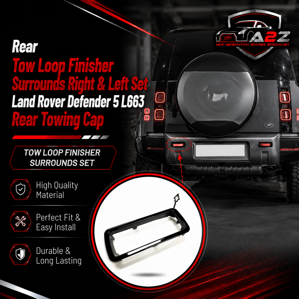 Rear Tow Loop Finisher Surrounds Right & Left Set LR149775 LR149776 Compatible With Land Rover Defender 5 L663