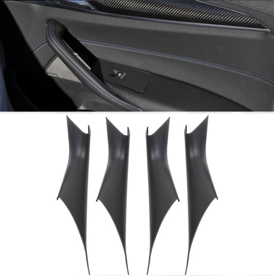 BMW 5 Series G30 black inner door handle set – 4-piece replacement without leather for 2017–2023 models with OEM fit and premium finish

