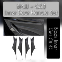 BMW 5 Series G30 black inner door handle set – 4-piece replacement without leather for 2017–2023 models with OEM fit and premium finish

