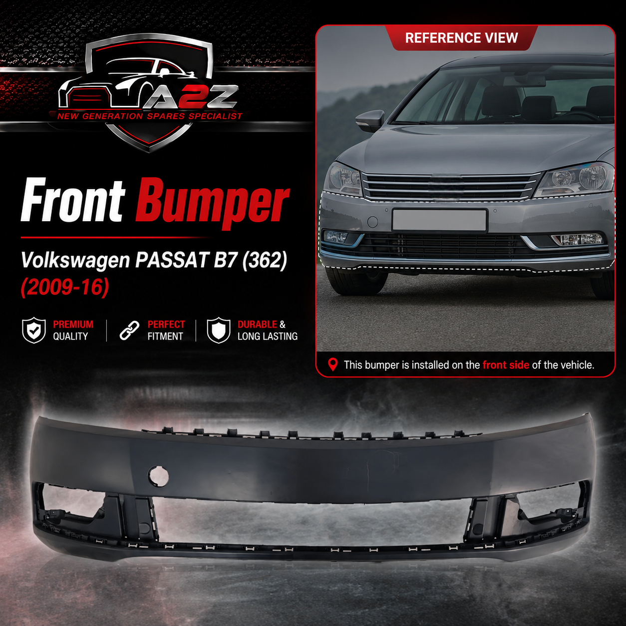 Front Bumper 3AD807221 Compatible With Volkswagen  PASSAT B7 (362) Tag No131