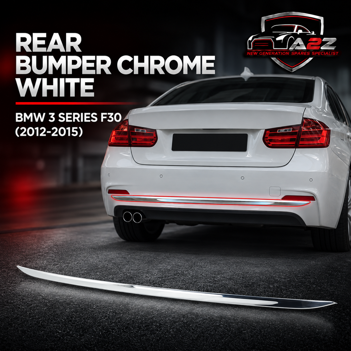 Rear Bumper Chrome White 51127288233 Compatible With BMW 3 SERIES F30 (2012-2015) Tag No.79