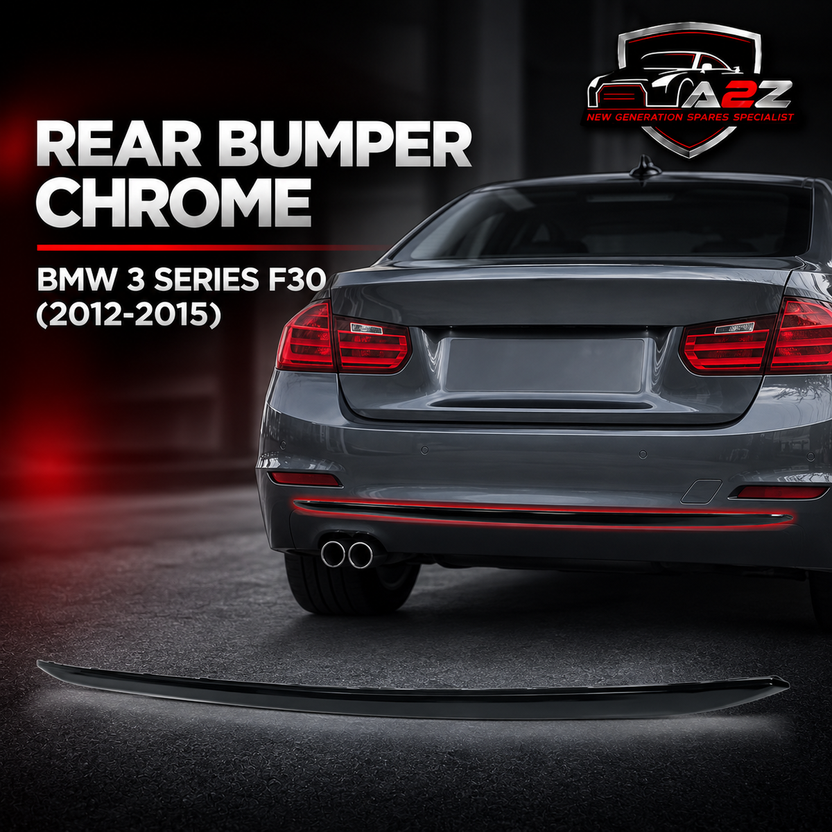 Rear Bumper Chrome 51127288233B Compatible With BMW (3 Series) (F30) (2012-2015) Tag No.78