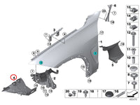 Front Fender Mounting Bracket Set Right 51117337093 & Left 51117337092 Compatible With BMW For X5 F15 (2014-18)