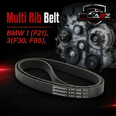 Multi Rib Belt 6PK1660 11281247284 Compatible With BMW 1 (F21), 3(F30, F80), 3 Gran Turismo, 5 (F10), 5 (G30, F90), X3 (F25), X3 (G01, F97, G08), X4 (G02, F98) (CONTINENTAL)