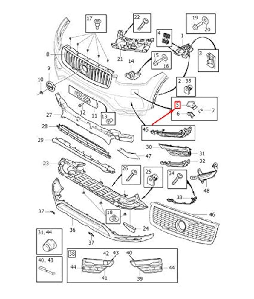 Headlamp Washer Cap Bracket Left 31353368 Right 31353369 Compatible With VOLVO XC90 I (275) Tag No.2657