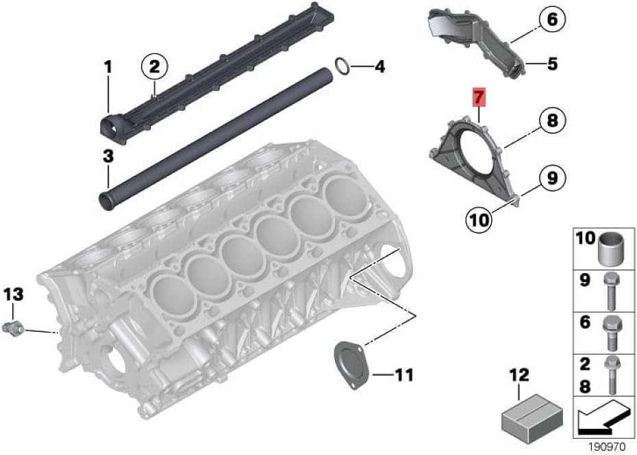 Rear Crankshaft Oil Seal 11147512101 Compatible With BMW 5 (E60), (E65), X5 (E70)