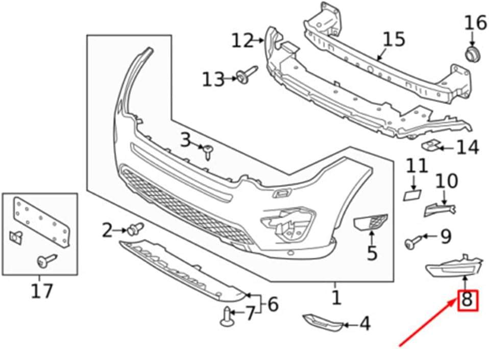 Silver Fog Lamp Chrome Right LR066139 & Left LR066137 Compatible With Land Rover Discovery Sport - L550 (2015-2019) Tag No.617