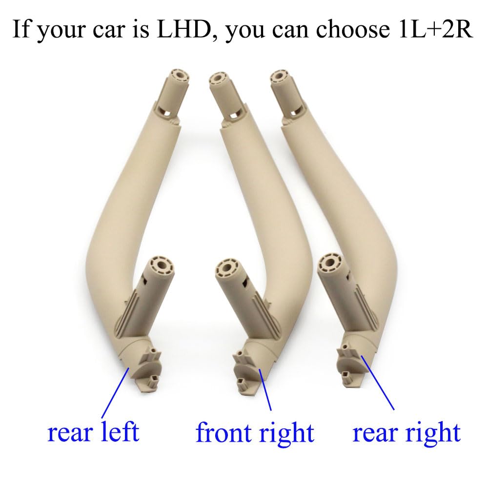 Inner Door Pull Handle Set Beige Left 51417345331   Right 51417345332 Compatible With BMW X5 X6 F15 F16