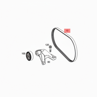 Multi Rib Belt Kit 5PK1960K1 Compatible With MERCEDES-BENZ C-CLASS (W205) CLS (C257) E-CLASS (W213) GLC (X253) GLE (V167) V-CLASS (W447) | VALENTE (CONTINENTAL)