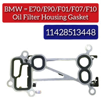 Oil Filter Housing Gasket 11428513448 Compatible With BMW X5 (E70), 3 Series (E90), 7 Series (F01)