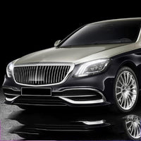 Front Bumper Grill Compatible With Mercedes S Class W222 2014-2020 Maybach Brabus Sports Gt Amg Front Bumper Panamericana Grill W222 Grill Maybach Silver